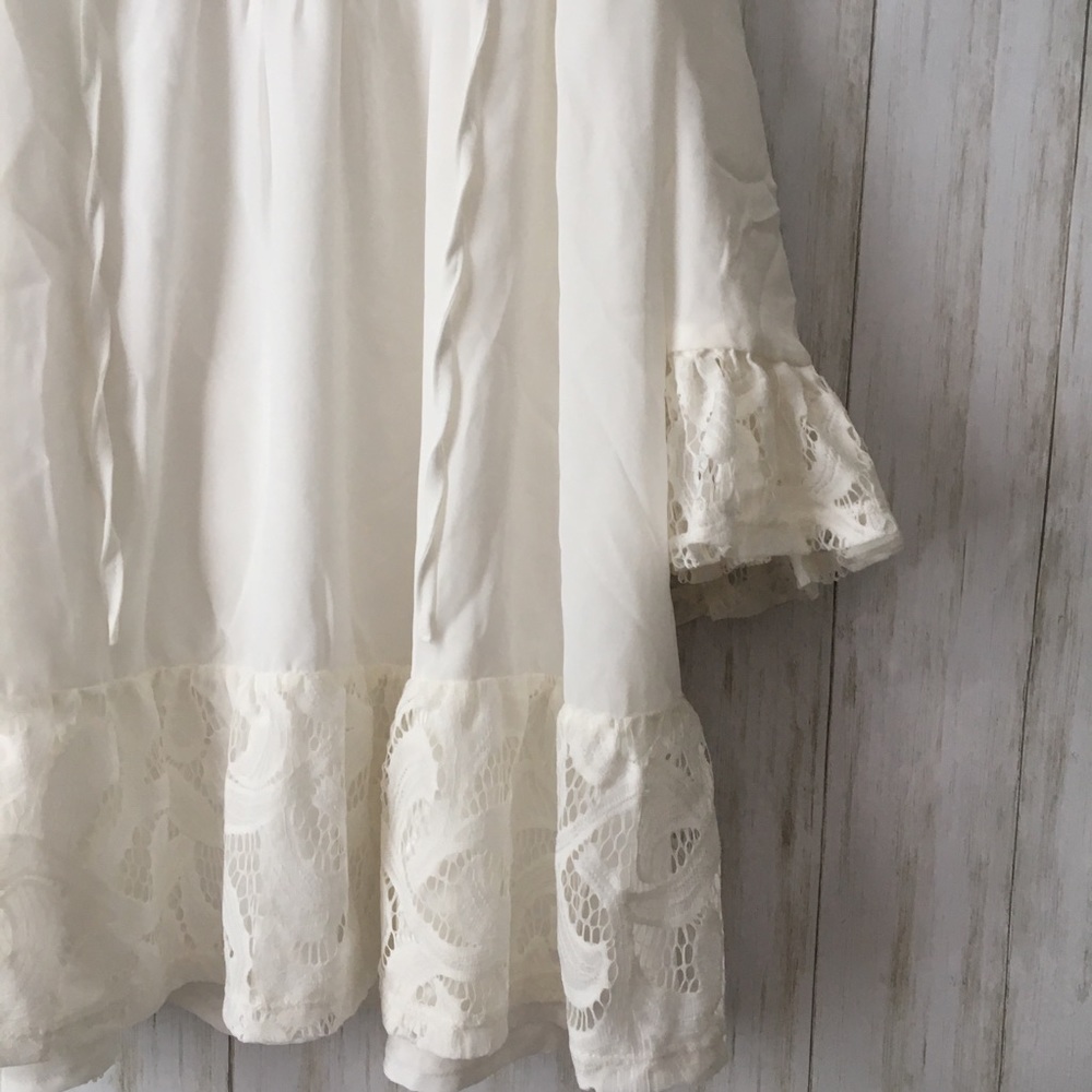 tularosa Hattie Lace Off Shoulder Boho Mini Dress - Picture 4 of 8